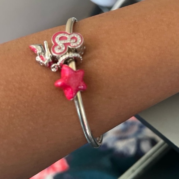 Pure silver 925 stamped pink Barbie lot of 3 charms new - Picture 6 of 11